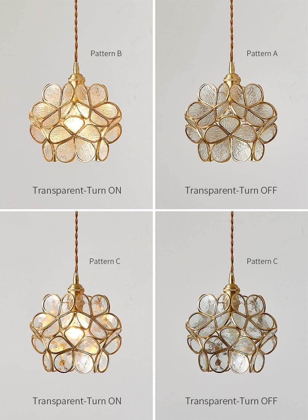 Glass Shade Hanging Fixture 8-Inch Brass Finish Ceiling Light for Kitchen Dining Room Entryway Hardwired with Adjustable Cable