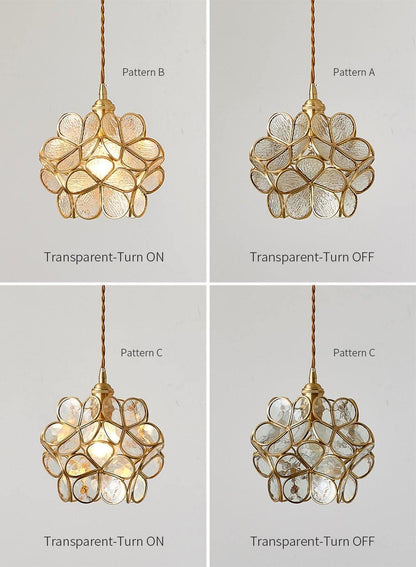 Glass Shade Hanging Fixture 8-Inch Brass Finish Ceiling Light for Kitchen Dining Room Entryway Hardwired with Adjustable Cable