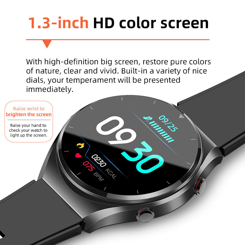 Montre connectée santé avec moniteur de glycémie, ECG, suivi de la fréquence cardiaque et capteur de tension artérielle pour le fitness, le bien-être et l'usage quotidien, pour hommes et femmes