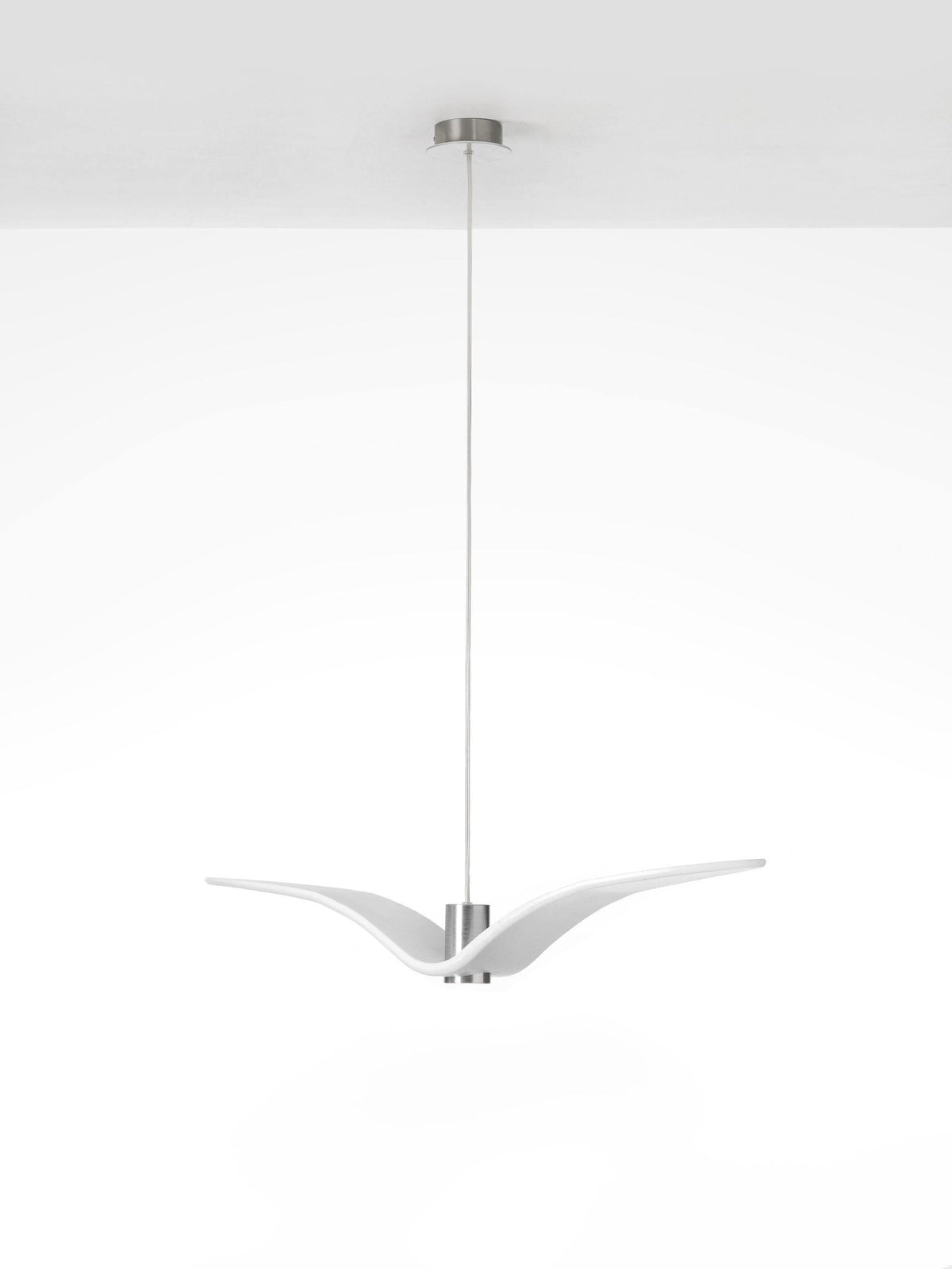 Suspension sculpturale en forme d'oiseau avec éclairage LED à hauteur réglable, filaire, pour îlots de cuisine, tables de salle à manger et espaces de vie, en blanc ou
