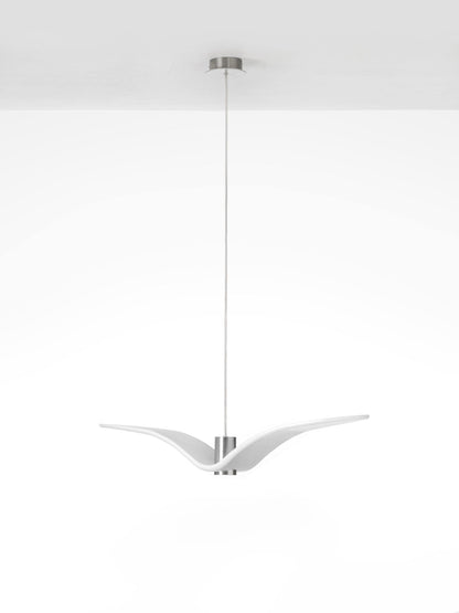 Suspension sculpturale en forme d'oiseau avec éclairage LED à hauteur réglable, filaire, pour îlots de cuisine, tables de salle à manger et espaces de vie, en blanc ou