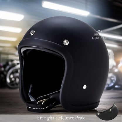 Retro Style | Low Profile Motorcycle Helmet with DOT & ECE Certification | Lightweight Design for Comfort and Safety