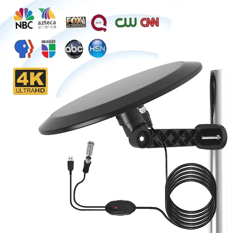 Antenne TV HD extérieure 360° ultime avec traitement intelligent du signal | Conception résistante aux intempéries pour une réception fiable