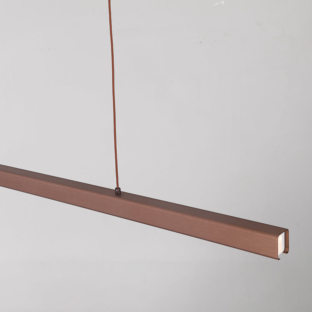 Sleek Overhead LED Bar Light Metal Frame Acrylic Diffuser Adjustable Height Dining Room Kitchen Island