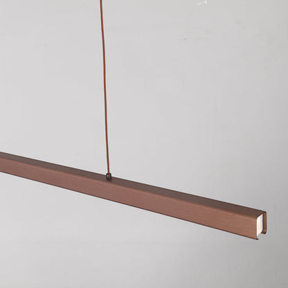 Linear LED Ceiling Light 59 in Metal Acrylic Fixture for Kitchen Island & Dining Room Adjustable Hanging Lamp Modern Black Brown