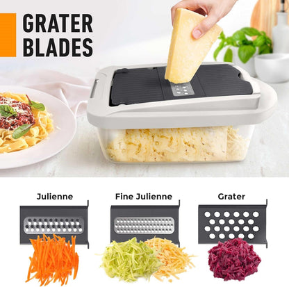 Mandoline Slicer with 8 Blades – Kitchen Prep Tool for Dicing, Julienne, and Shredding Vegetables