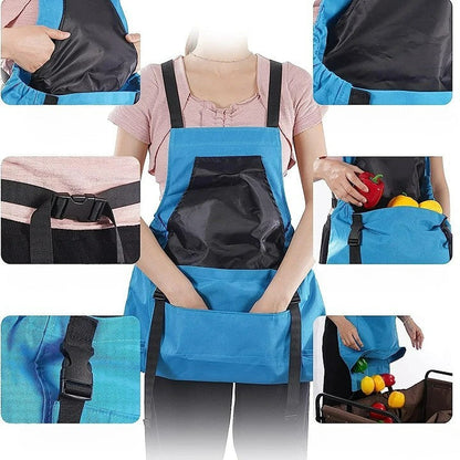 Garden Work Apron with Tool Pockets – Waterproof Oxford Cloth, Adjustable Cross-Back Straps for Men & Women, Mud-Proof Yard Work Protection