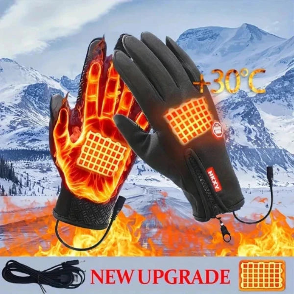 Touchscreen Winter Gloves Waterproof Windproof USB Rechargeable Thermal Heated for Skiing Cycling Driving Outdoor Activities Men Women