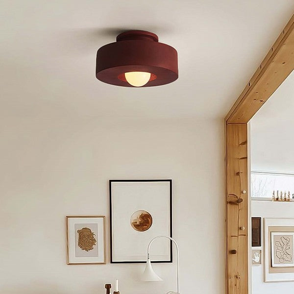 Resin Pendant Light 12 in Diameter LED Fixture Black Red Green Overhead Lighting Kitchen Dining Room Hallway Decor Minimalist Hanging Lamp