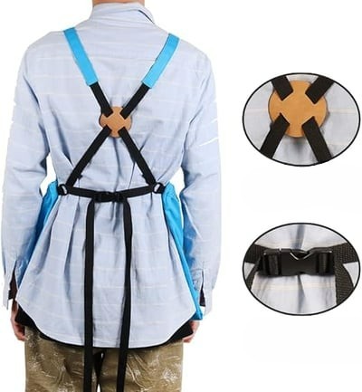 Garden Work Apron with Tool Pockets – Waterproof Oxford Cloth, Adjustable Cross-Back Straps for Men & Women, Mud-Proof Yard Work Protection