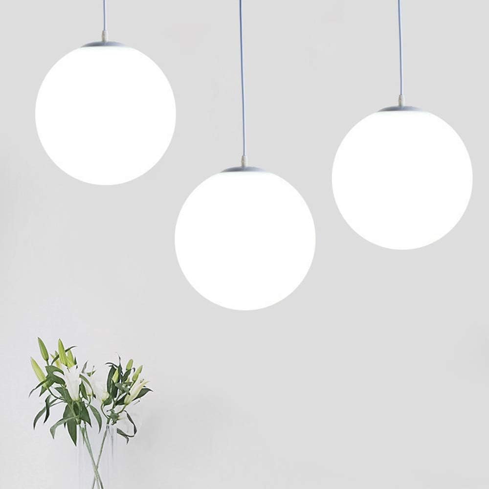 Globe Pendant Light E26 Socket for Kitchen Island Dining Room Bedroom Ceiling Lighting White 10 Inch Sphere Adjustable Hanging Fixture
