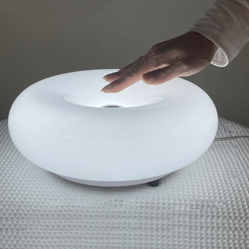 Touch-Activated LED Glass Sconce 10 in Round Orange Ambient Light for Bedroom Living Room Study Modern Energy-Efficient Decorative Fixture
