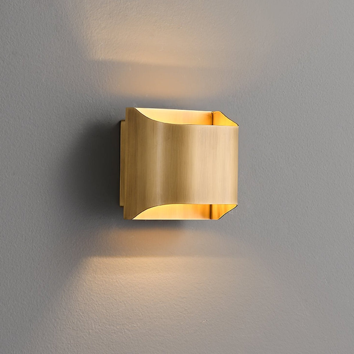 Brass Indoor LED Wall Light Fixture for Bedroom Living Room Hallway 10 Inch Square Contemporary Accent Lamp E14 G9 Socket Modern Home Lighti