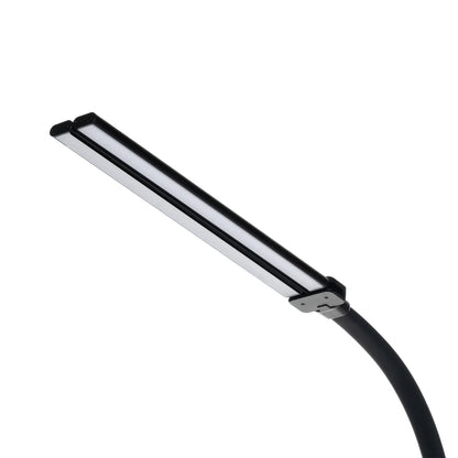 Adjustable Clamp-On Task Light with Gooseneck Arm 38 in Height Dimmable LED Office Reading Lamp Black Iron for Desk Workspace Study Corner