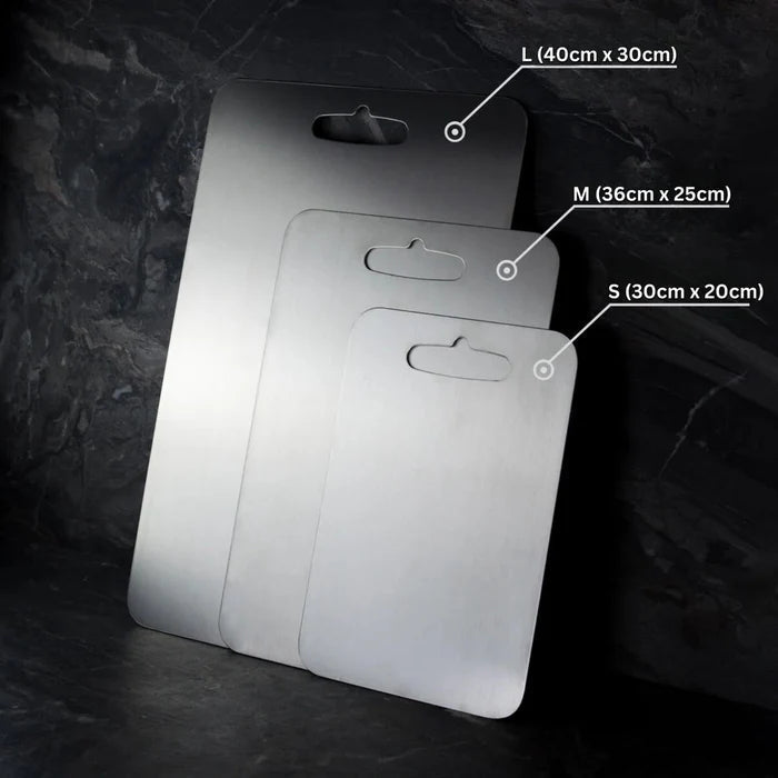 Titanium Cutting Board for Vegetables Meat Fruit Dough | Non-Porous Food Prep Surface Kitchen Counter Worktop | Quick Rinse Hygienic Meal