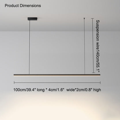 Suspended LED Strip Fixture for Countertop Islands – Dimmable Metal Bar Light with Remote in Matte or Gloss White – 39 to 102 in Adjustable