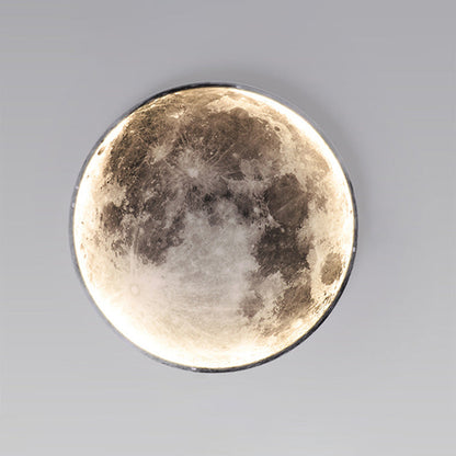Applique murale céleste à LED, intensité variable, télécommande, design lune, luminaire artistique, 39 pouces de diamètre, PVC, éclairage d'ambiance pour chambres et salons