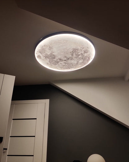 Applique murale céleste à LED, intensité variable, télécommande, design lune, luminaire artistique, 39 pouces de diamètre, PVC, éclairage d'ambiance pour chambres et salons