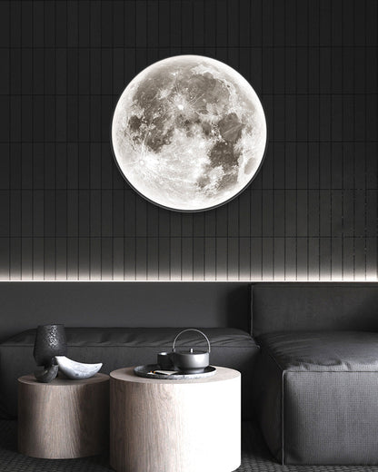 Applique murale céleste à LED, intensité variable, télécommande, design lune, luminaire artistique, 39 pouces de diamètre, PVC, éclairage d'ambiance pour chambres et salons
