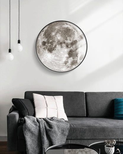 Applique murale céleste à LED, intensité variable, télécommande, design lune, luminaire artistique, 39 pouces de diamètre, PVC, éclairage d'ambiance pour chambres et salons