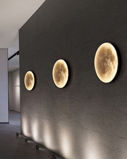 Applique murale céleste à LED, intensité variable, télécommande, design lune, luminaire artistique, 39 pouces de diamètre, PVC, éclairage d'ambiance pour chambres et salons