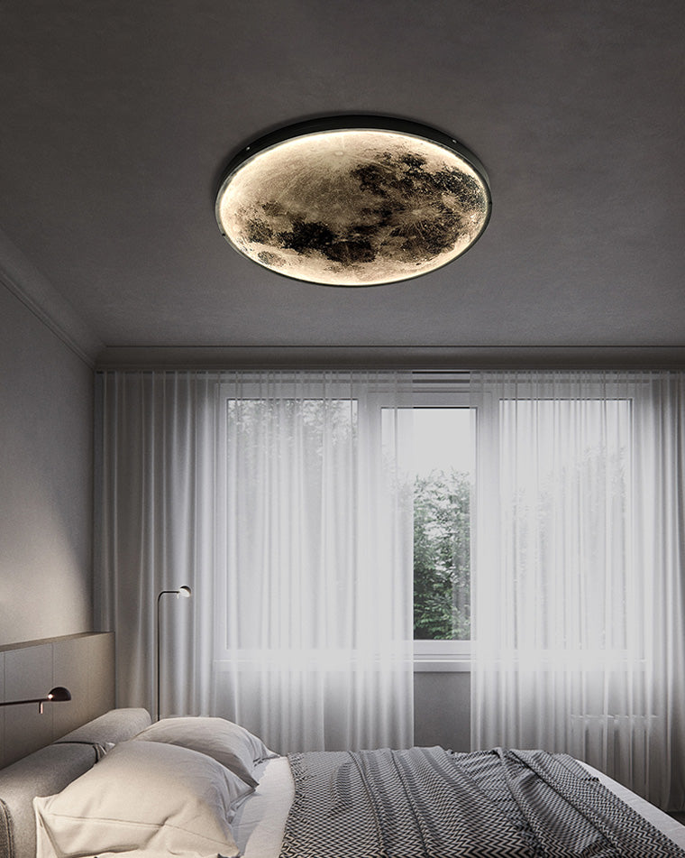 Applique murale céleste à LED, intensité variable, télécommande, design lune, luminaire artistique, 39 pouces de diamètre, PVC, éclairage d'ambiance pour chambres et salons