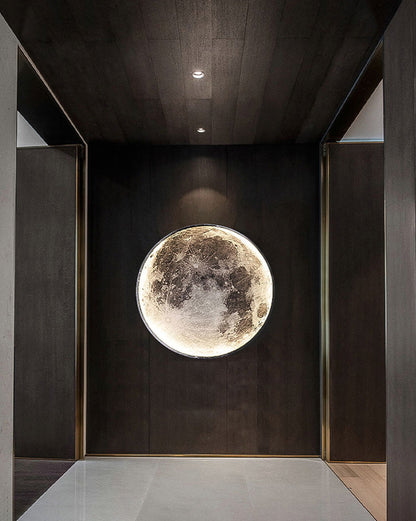 Applique murale céleste à LED, intensité variable, télécommande, design lune, luminaire artistique, 39 pouces de diamètre, PVC, éclairage d'ambiance pour chambres et salons