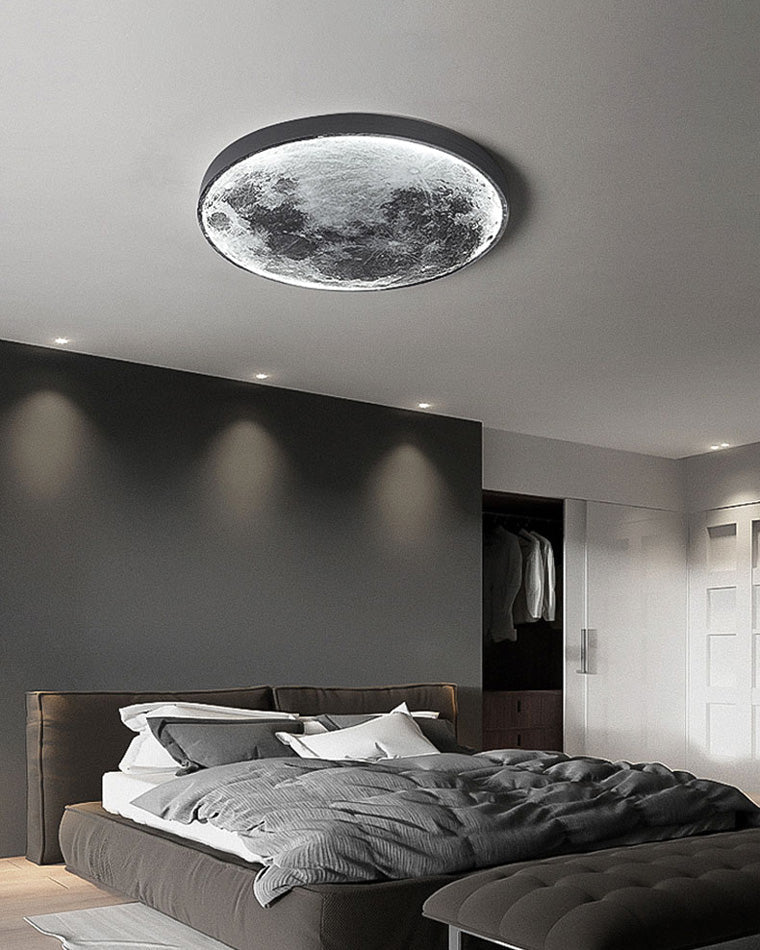 Applique murale céleste à LED, intensité variable, télécommande, design lune, luminaire artistique, 39 pouces de diamètre, PVC, éclairage d'ambiance pour chambres et salons