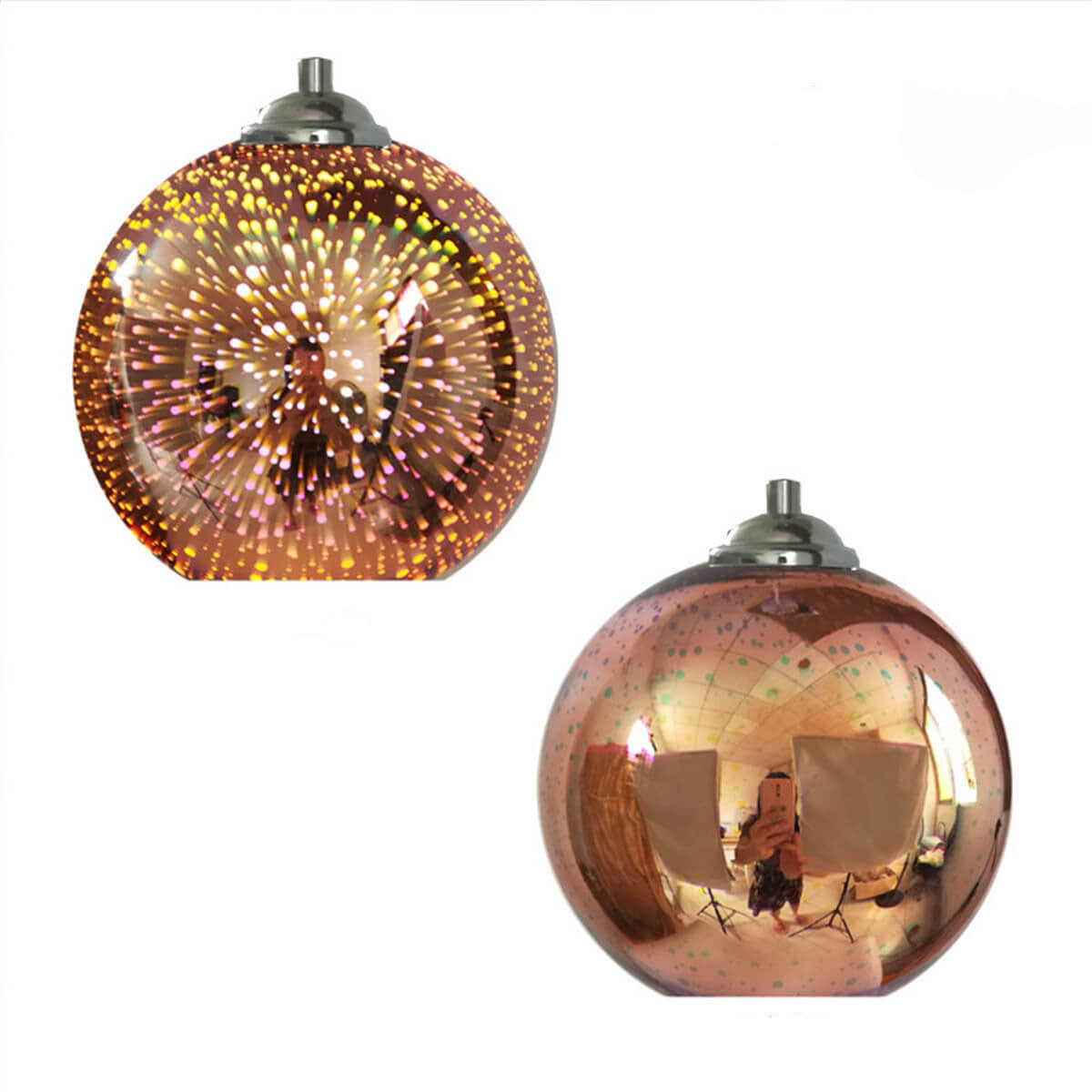 Hanging Ceiling Fixture with Multicolor Glass Shade and Height-Adjustable Cord for Kitchens, Dining Areas, Bars, and Cafés