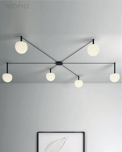 Suspension multi-globes en métal et verre dépoli, 47 pouces, luminaire blanc réglable pour salle à manger, îlot de cuisine, chambre, style scandinave moderne