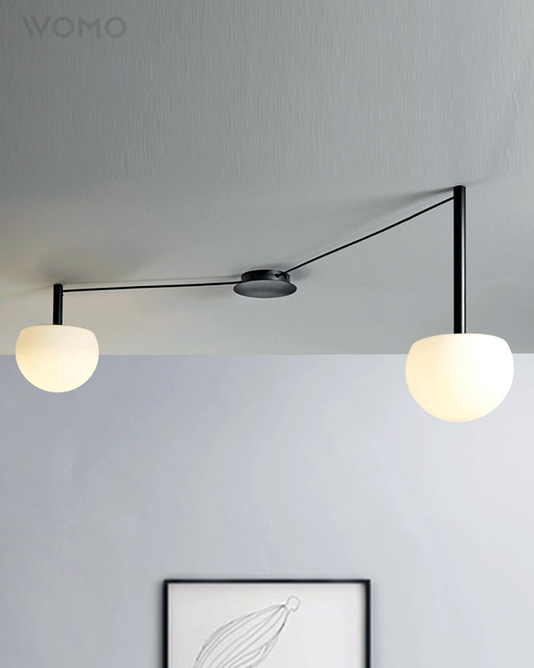 Suspension multi-globes en métal et verre dépoli, 47 pouces, luminaire blanc réglable pour salle à manger, îlot de cuisine, chambre, style scandinave moderne