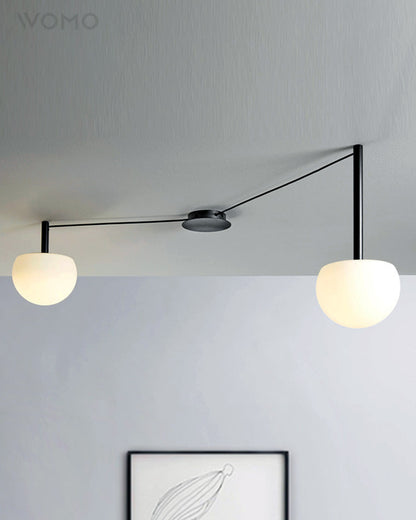 Suspension multi-globes en métal et verre dépoli, 47 pouces, luminaire blanc réglable pour salle à manger, îlot de cuisine, chambre, style scandinave moderne