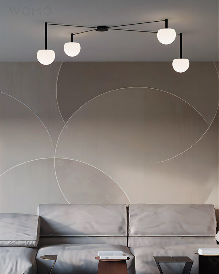 Suspension multi-globes en métal et verre dépoli, 47 pouces, luminaire blanc réglable pour salle à manger, îlot de cuisine, chambre, style scandinave moderne