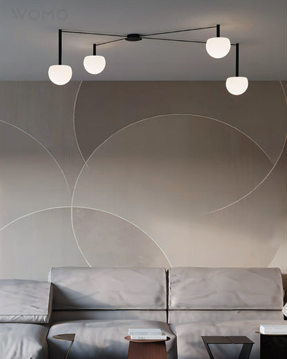 Suspension multi-globes en métal et verre dépoli, 47 pouces, luminaire blanc réglable pour salle à manger, îlot de cuisine, chambre, style scandinave moderne