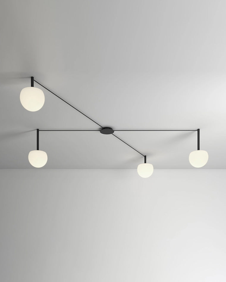 Suspension multi-globes en métal et verre dépoli, 47 pouces, luminaire blanc réglable pour salle à manger, îlot de cuisine, chambre, style scandinave moderne