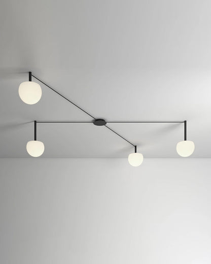 Suspension multi-globes en métal et verre dépoli, 47 pouces, luminaire blanc réglable pour salle à manger, îlot de cuisine, chambre, style scandinave moderne