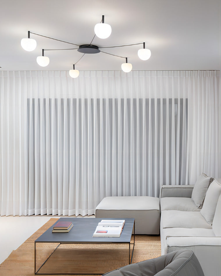 Suspension multi-globes en métal et verre dépoli, 47 pouces, luminaire blanc réglable pour salle à manger, îlot de cuisine, chambre, style scandinave moderne