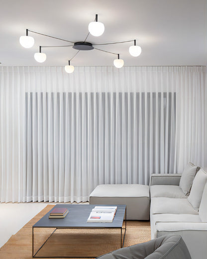 Suspension multi-globes en métal et verre dépoli, 47 pouces, luminaire blanc réglable pour salle à manger, îlot de cuisine, chambre, style scandinave moderne