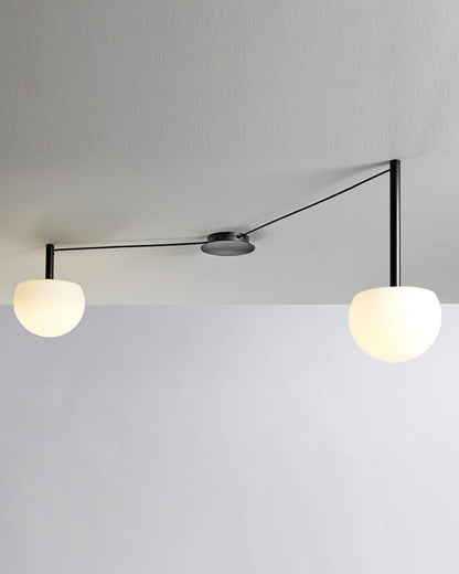Suspension multi-globes en métal et verre dépoli, 47 pouces, luminaire blanc réglable pour salle à manger, îlot de cuisine, chambre, style scandinave moderne