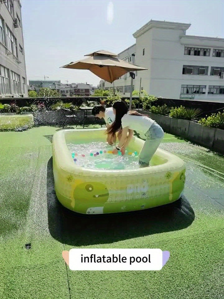 Inflatable Dinosaur Kiddie Pool for Backyard Summer Fun – Durable PVC Wading Pool for Toddlers Kids & Family – Easy Setup Portable Water