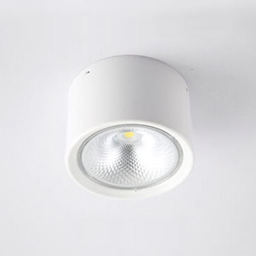 Modern Cylinder Surface Mount LED Downlight – Black White Beige Iron & Acrylic – 500 to 1200 Lumens Hardwired Fixture for Kitchen Hallway