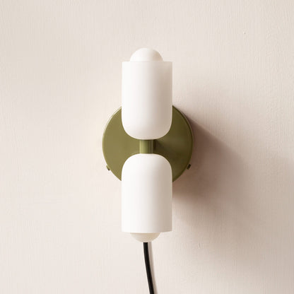 Dual-Beam Acrylic Wall Sconce with Warm Glow and Cream Diffuser for Living Room Hallway Bedroom Entryway