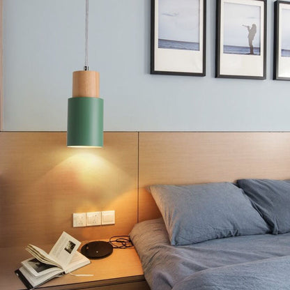 Suspension rustique chic en métal et bois