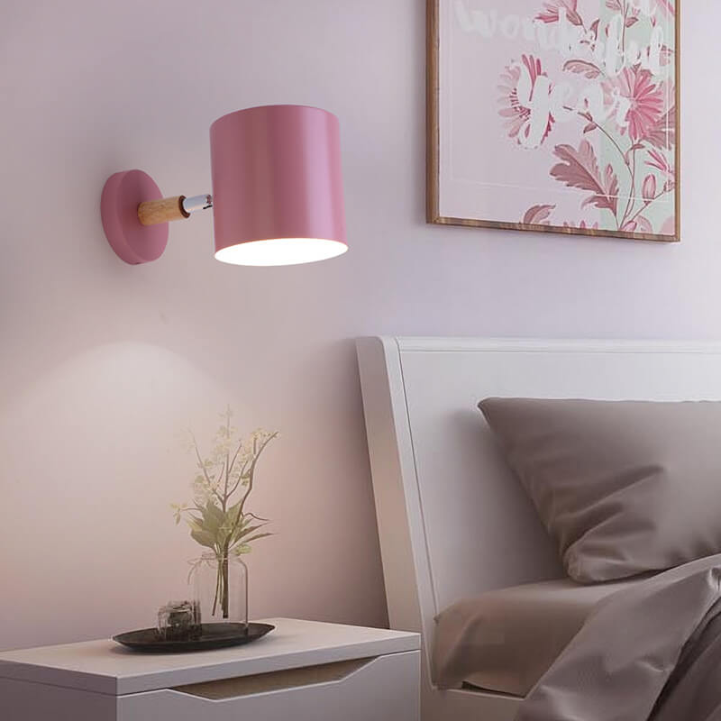 Sconce Light Fixture for Bedroom 5 in × 5.5 in Hardwired E26 Socket Wood Metal Accent Reading Nightstand Living Room Hallway Decor Contempor