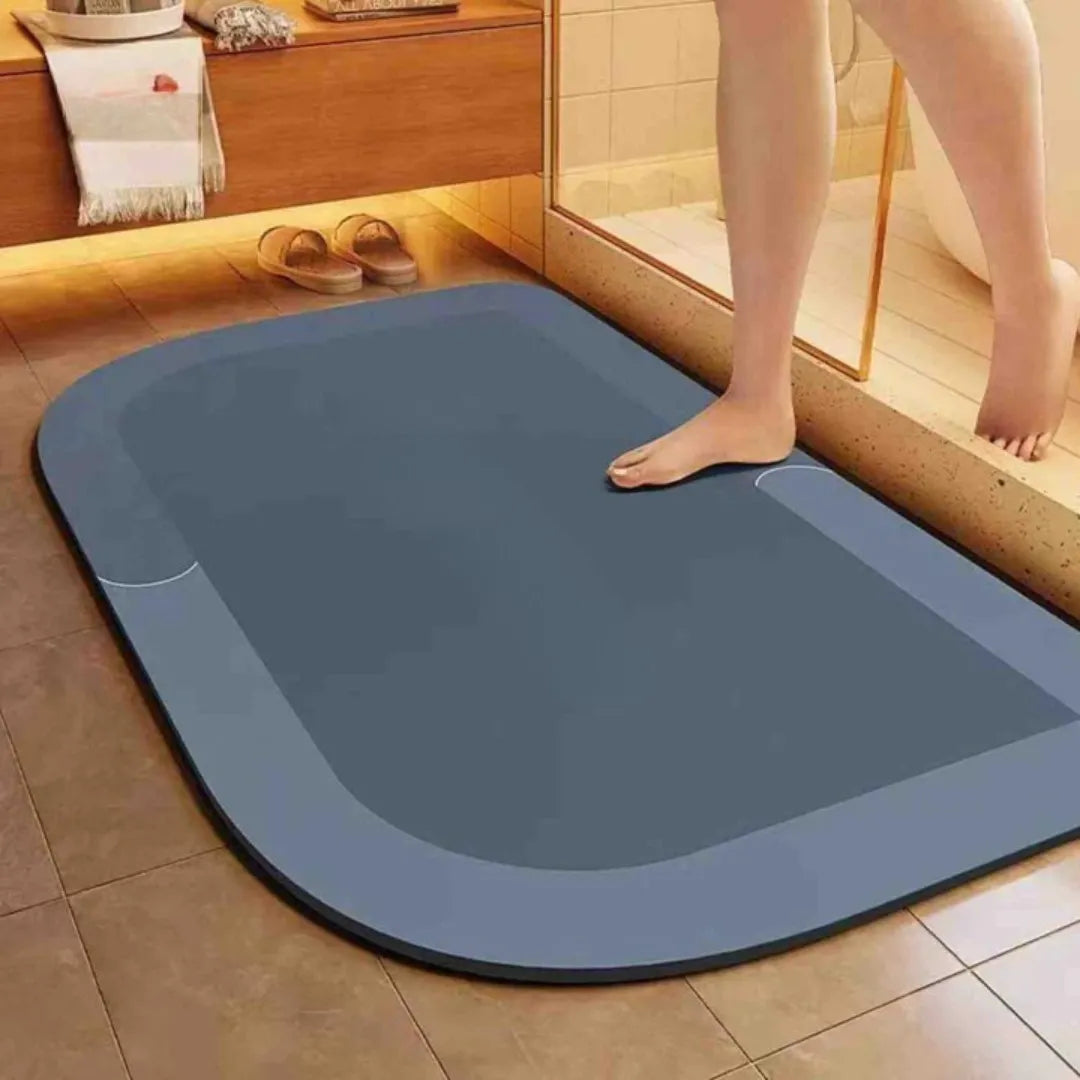 Quick-Dry Non-Slip Bath Mat with Moisture-Wicking Core for Bathroom, Shower & Toilet