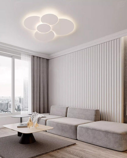 Plafonnier LED encastré 31,5 x 28 po, intensité réglable, télécommande, design moderne à disque en acrylique blanc pour chambre, salon, salle de bain 1