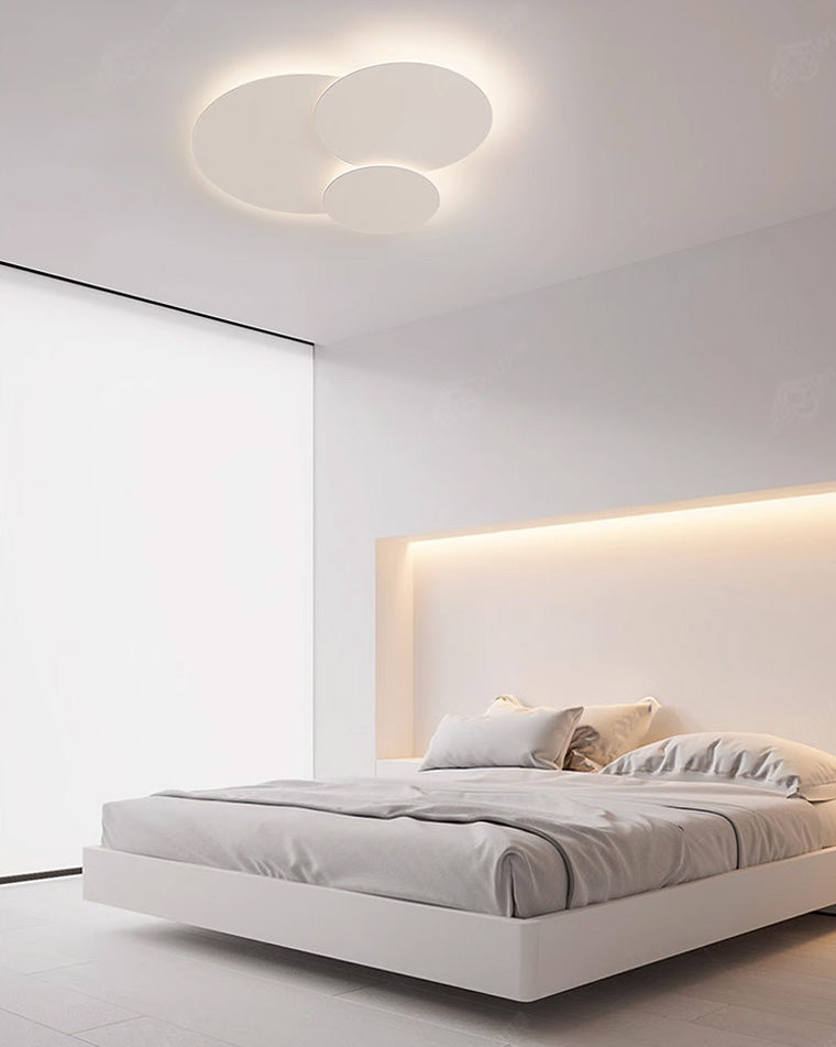Plafonnier LED encastré 31,5 x 28 po, intensité réglable, télécommande, design moderne à disque en acrylique blanc pour chambre, salon, salle de bain 1