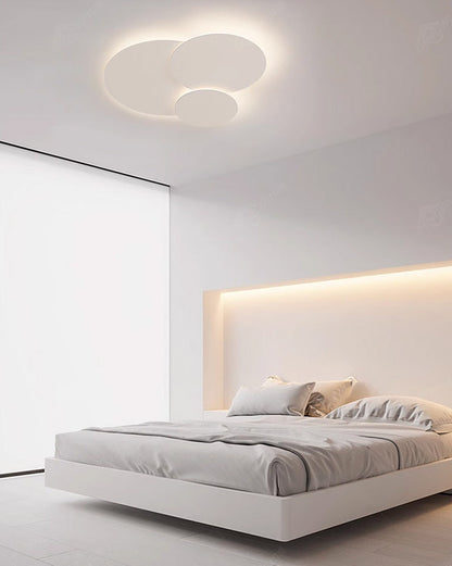 Plafonnier LED encastré 31,5 x 28 po, intensité réglable, télécommande, design moderne à disque en acrylique blanc pour chambre, salon, salle de bain 1