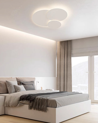 Plafonnier LED encastré 31,5 x 28 po, intensité réglable, télécommande, design moderne à disque en acrylique blanc pour chambre, salon, salle de bain 1