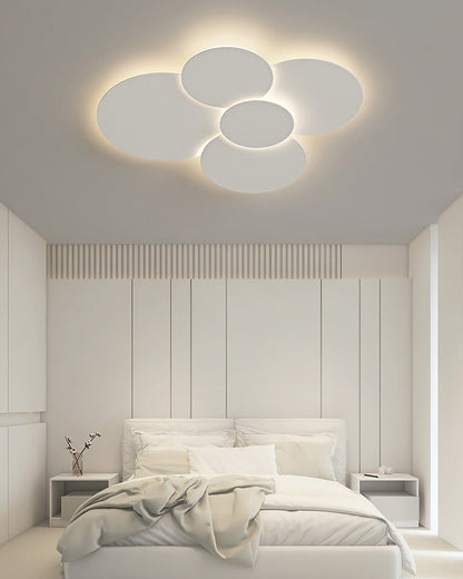 Plafonnier LED encastré 31,5 x 28 po, intensité réglable, télécommande, design moderne à disque en acrylique blanc pour chambre, salon, salle de bain 1